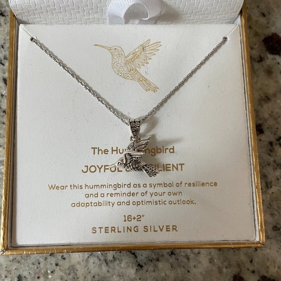 Annika Witt Jewelry - Sterling Silver Humming Bird Pedant Necklace